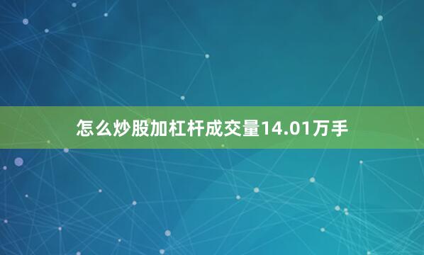 怎么炒股加杠杆成交量14.01万手